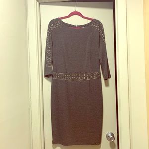 Gray Dress with Gold Studs